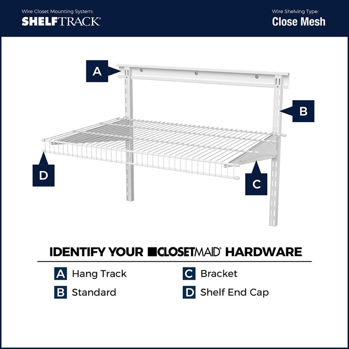 ClosetMaid ShelfTrack SuperSlide Wire Shelf (2 Pieces) and ShelfTrack